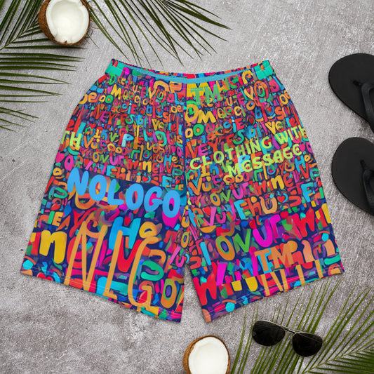 NoLoGo letter soup men's recycled athletic shorts