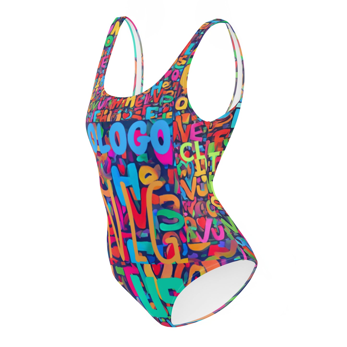 NoLoGo letter soup one-piece swimsuit