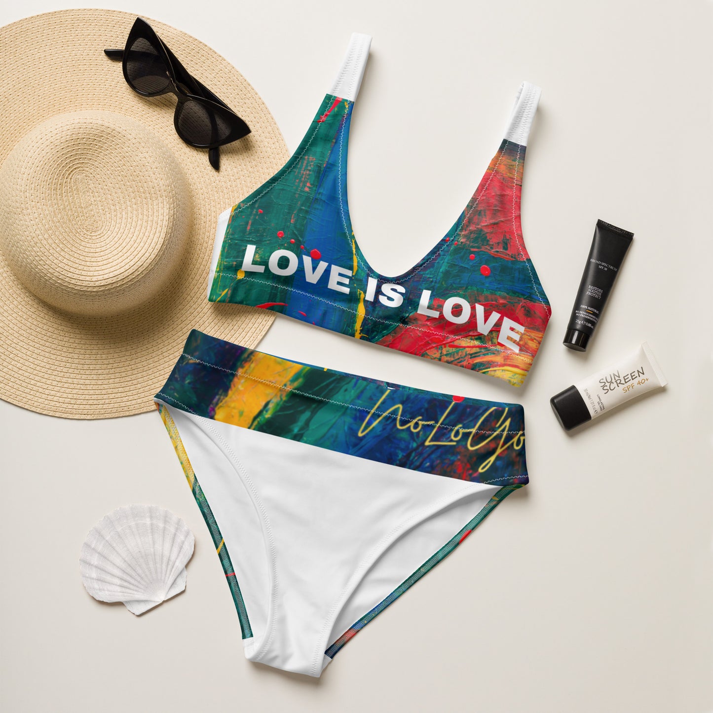 Love is Love high-waisted bikini