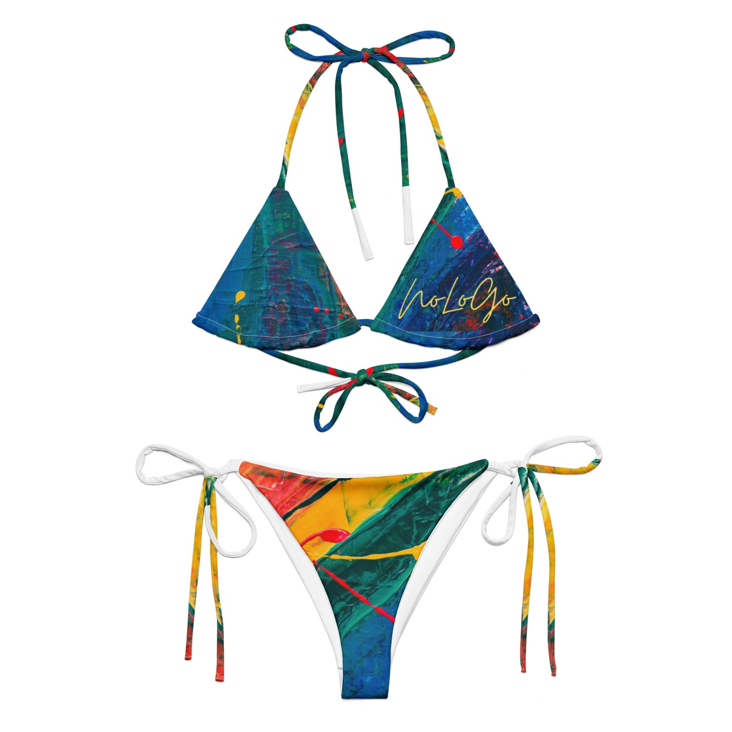 Love is Love all-over print recycled string bikini