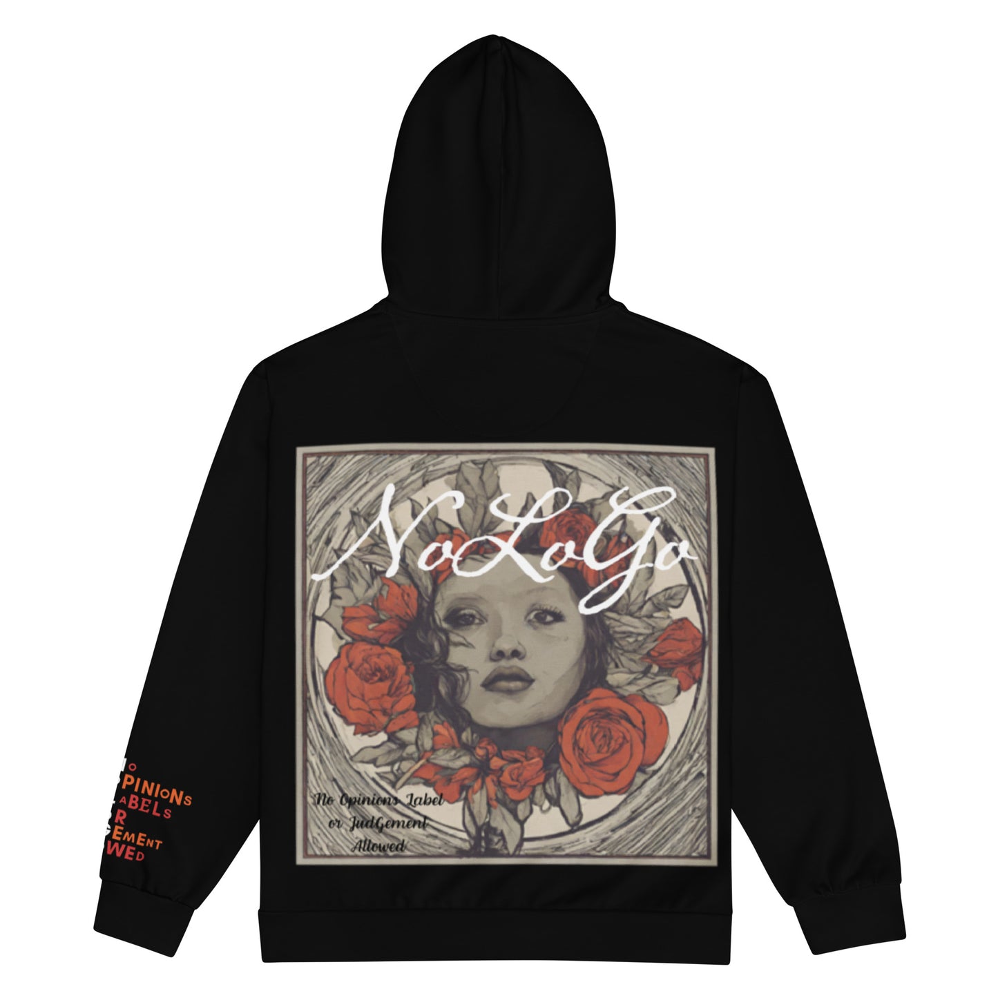 NoLoGo art unisex zip hoodie