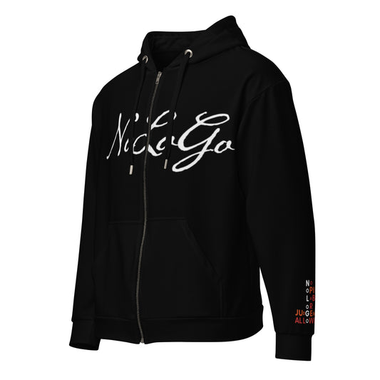 NoLoGo art unisex zip hoodie