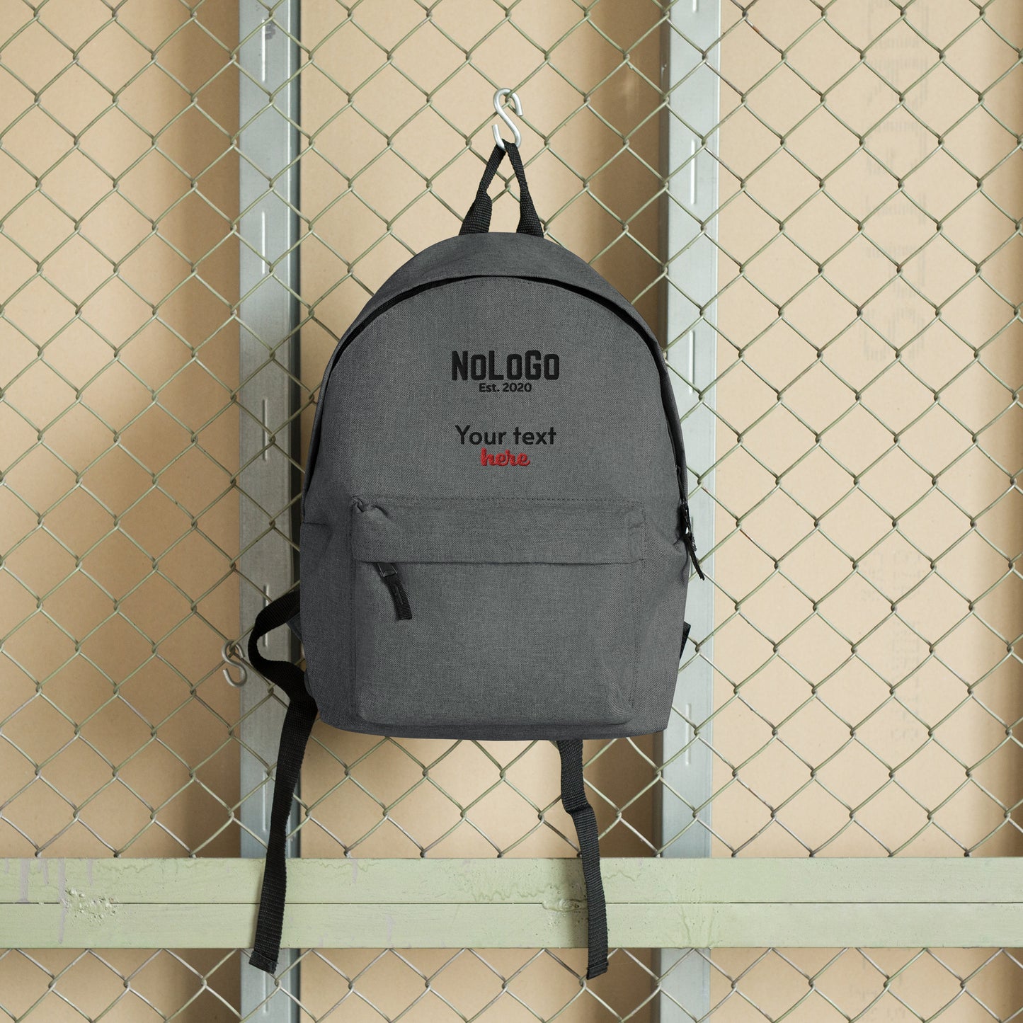 NoLoGo Apparel personalized embroidered backpack