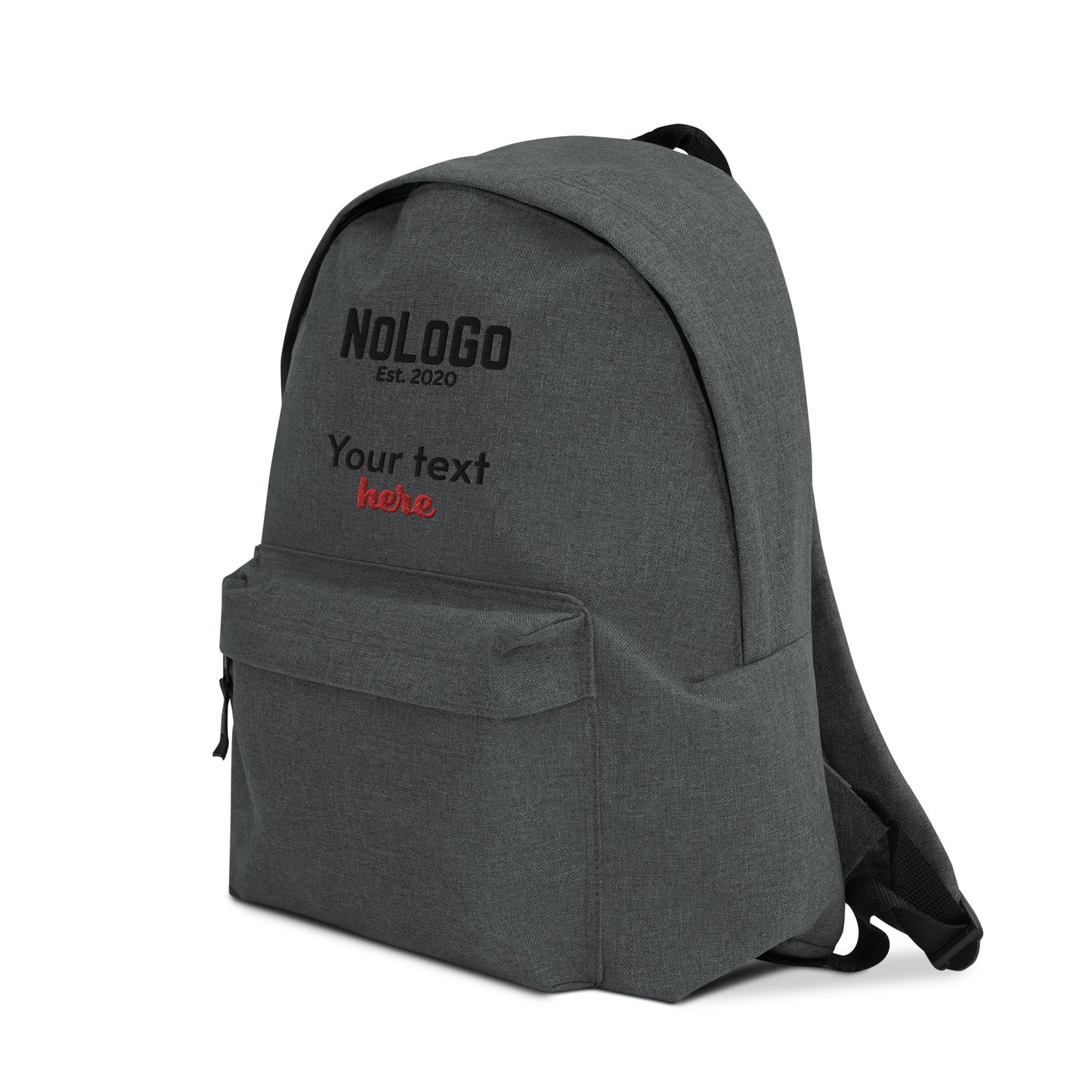 NoLoGo Apparel personalized embroidered backpack