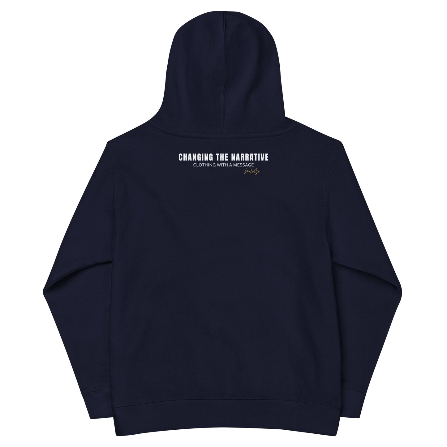 NoLoGo Est. 2020 embroidered youth fleece hoodie (black & red and navy and red)