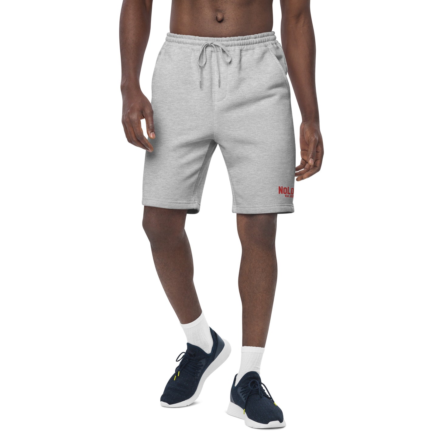 Est. 2020 men's fleece shorts (black & red and grey & red)