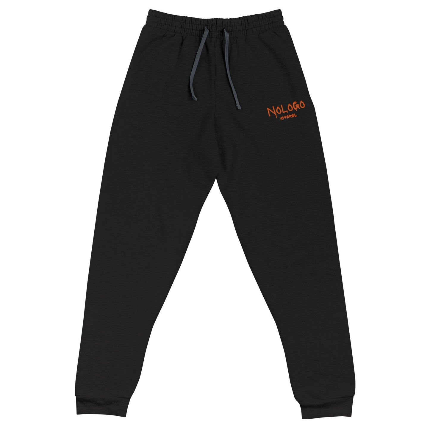 NoLoGo Graffiti inspired embroidered unisex joggers in black