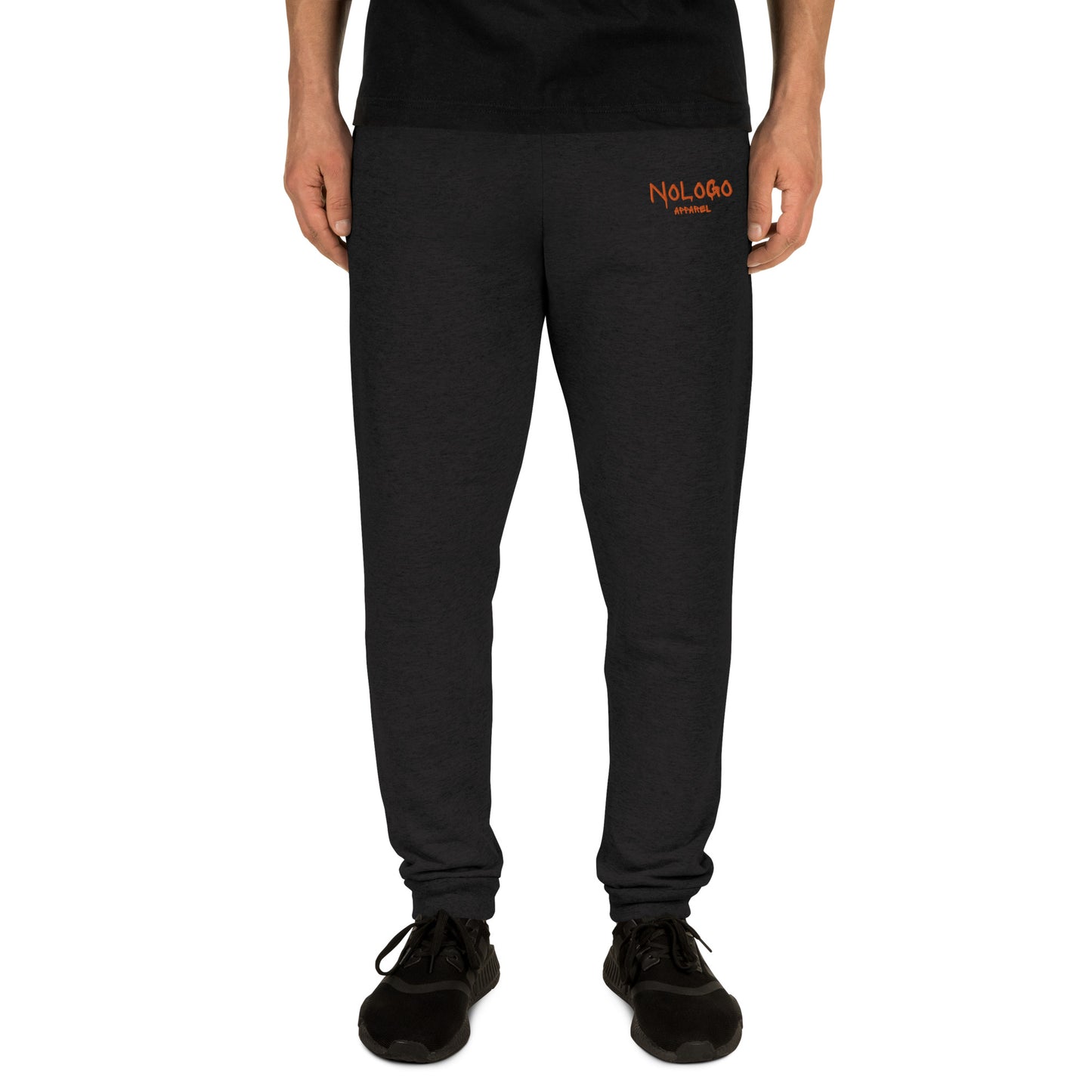 NoLoGo Graffiti inspired embroidered unisex joggers in black