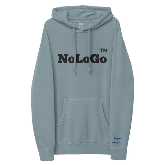 NoLoGo TM Slate Blue Unisex pigment-dyed hoodie