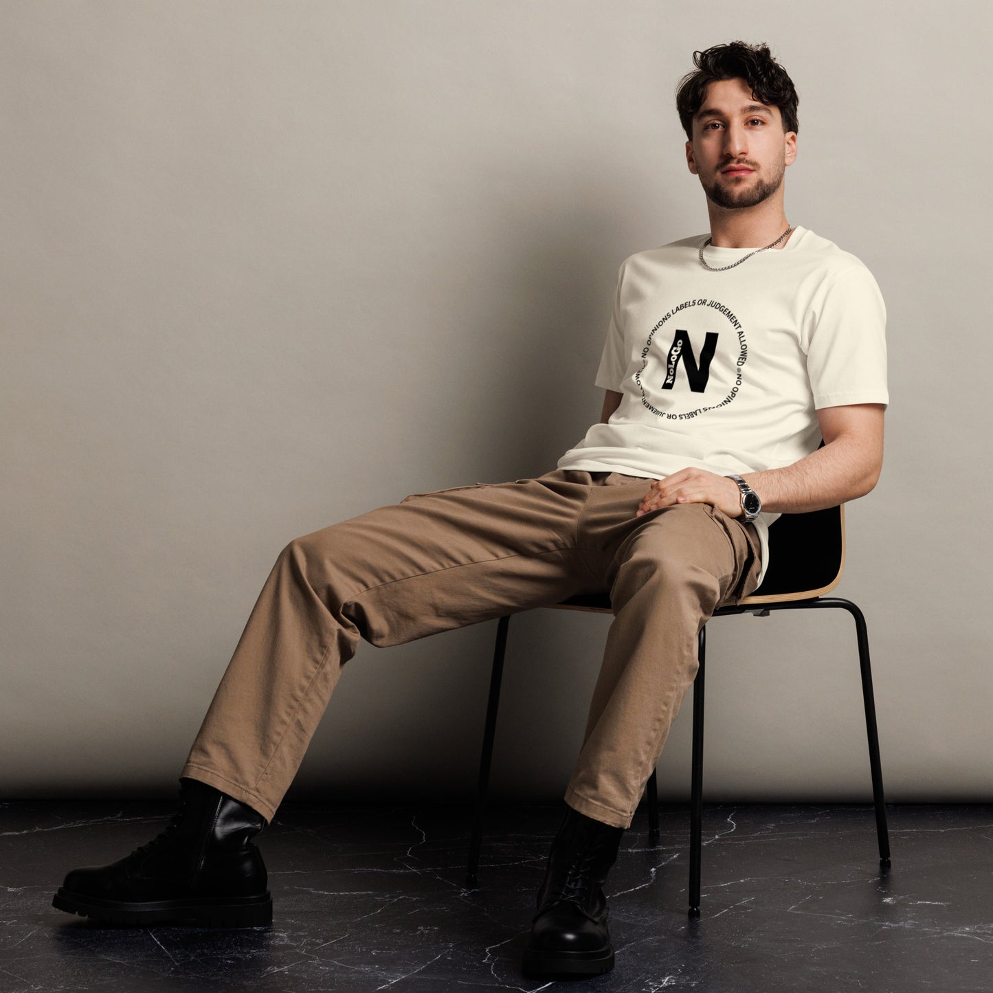 N is for NoLoGo Unisex premium t-shirt