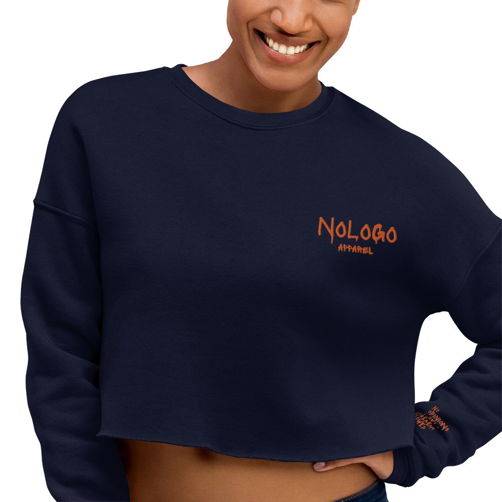 NoLoGo Graffiti inspired embroider crop sweatshirt