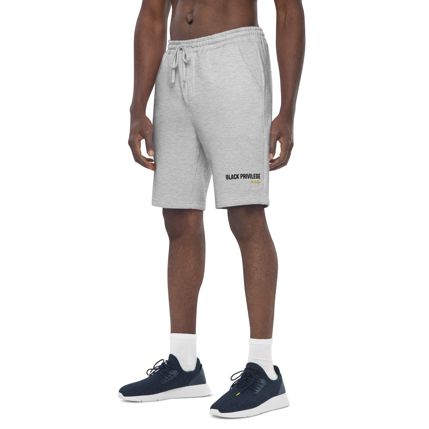 Black Privilege men's fleece shorts