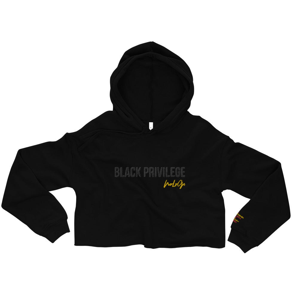 Black Privilege Crop Hoodie